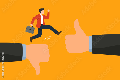 Business Man Making A Jump