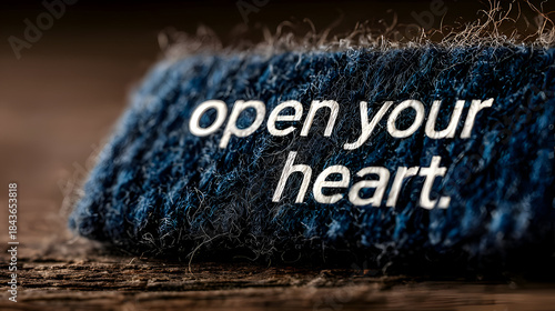 Wallpaper Mural Inspirational Message on Blue Wool Patch on Wood Background Torontodigital.ca