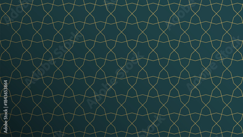 Islamic Seamless geometric pattern in authentic arabian style. Vector illustration. Islam pattern on green background for Ramadan banner,Backdrop texture for Eid.