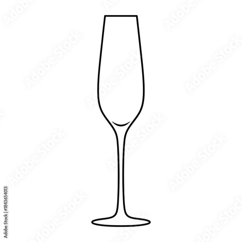 Champagne Glass Outline Vector Icon for Celebration and Event Drinks