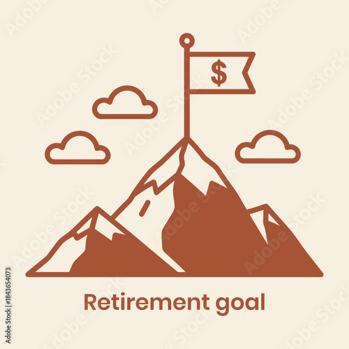 Retirement Savings Pension Plan Retirement Goal Nest Egg Brown Background