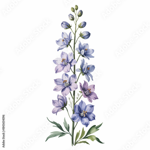 A stunning illustration of blooming bellflowers showcasing a delightful range of colors, capturing the essence of nature's beauty and tranquility in floral artistry.