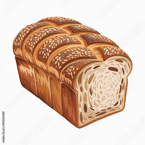 A beautifully crafted loaf of artisan bread with a golden-brown crust and a sprinkle of sesame seeds, symbolizing warmth, home baking, and culinary artistry.