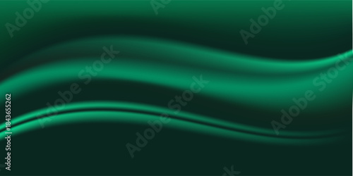 Green fabric cloth satin folded background and texture luxury style