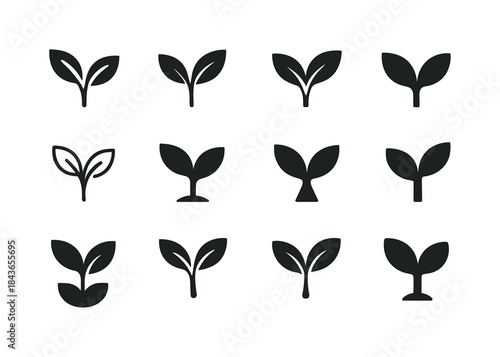 Eco-Living Icons Grid. Sustainable living and eco-business. Icon