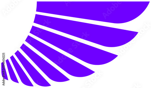 Purple Abstract Wing Shape Icon Design