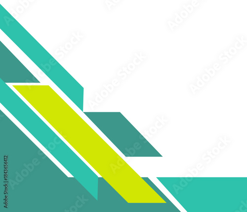 Dynamic Geometric Abstraction with Teal and Lime Green Lines