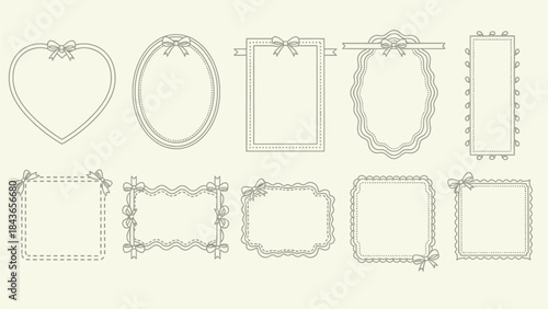 Set of Elegant Vintage Frame Borders for Design Projects