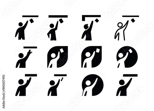 Reaching Icons Collection. Reaching for Something on a High Shel