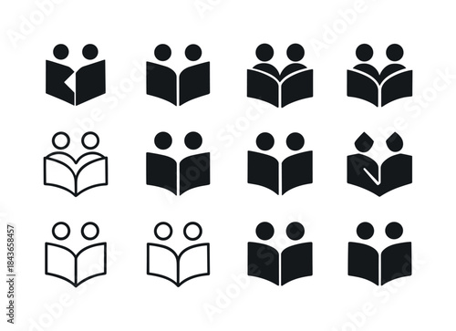 Parent-Teacher Logo Set. parent-teacher meetings. Icon set. Set