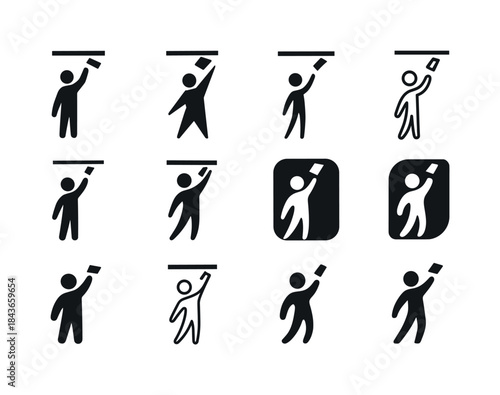 Reaching Icons Collection. Reaching for Something on a High Shel