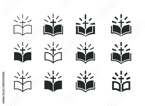 Jesus Faith Icon Set. Faith in Jesus. Icon set. Set Logo of fait