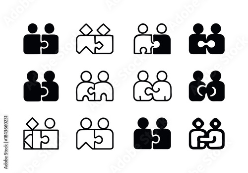 Racial Unity Icons. Racial Equality. Icon set. Set Logo of Racia