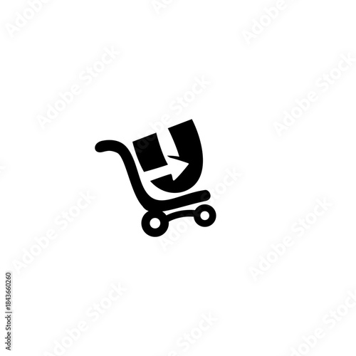Shop Cart with Letter U Logo ...