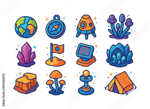Terra Nova Icons. Terra Nova. Colorful isometric vector icons se