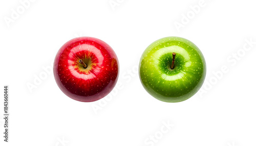  Organic Mixed Apple Duo for Healthy Diet isolated on transparent background