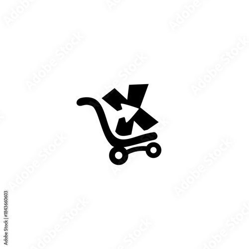 Shop Cart with Letter X Logo ...