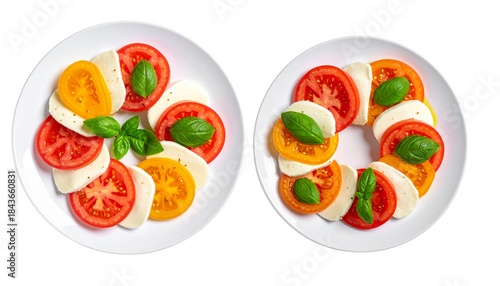 Vibrant Mediterranean Tomato and Cheese Starter isolated on transparent background