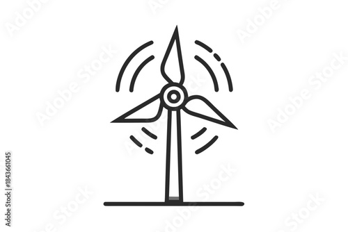 single wind turbine renewable energy icon