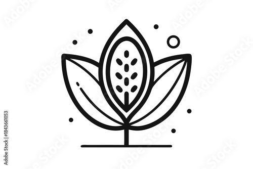 single seed pod organic growth icon