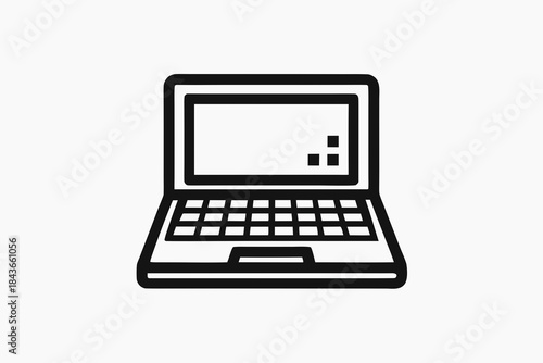 slim laptop computer minimal keyboard icon