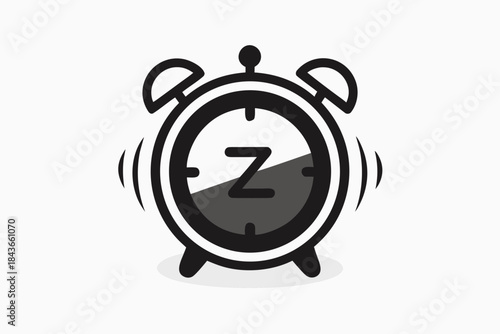slim alarm clock snooze time icon