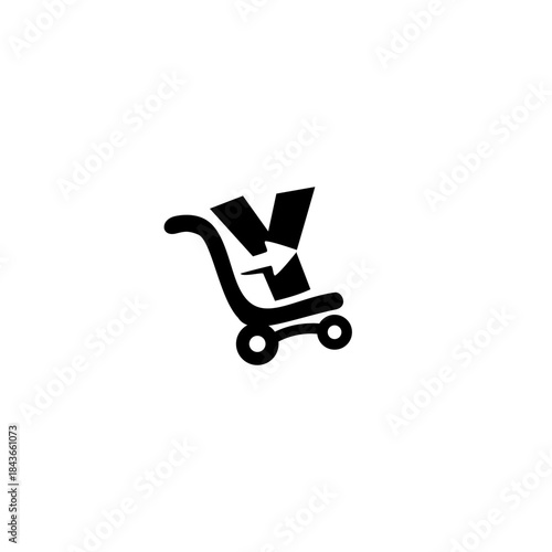 Shop Cart with Letter Y Logo ...