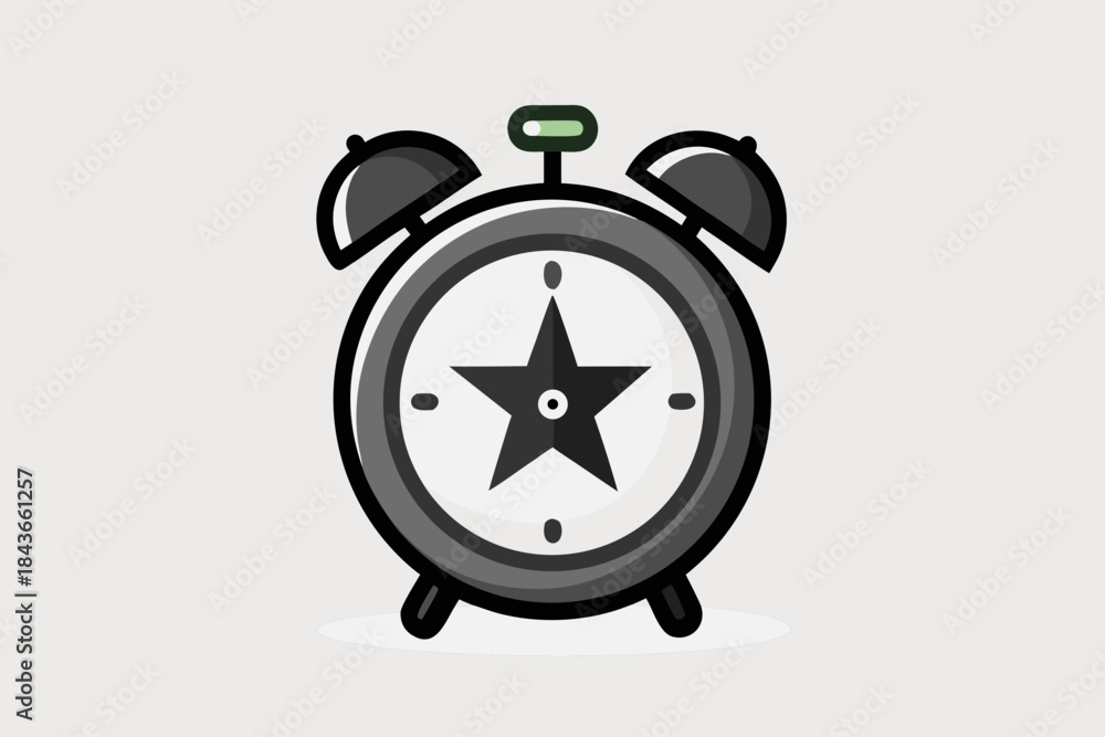 Fototapeta premium alarm clock with star accent vector
