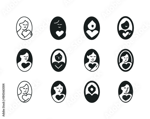 Self-Compassion Logo Variations. Self-compassion and self-accept