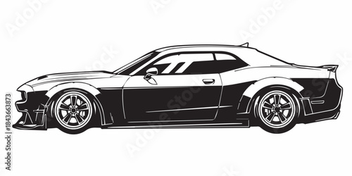 black car isolated on white