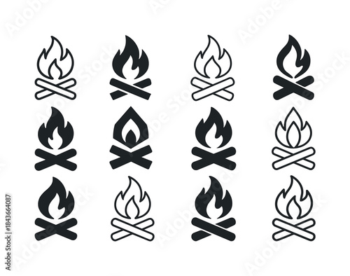 Adventure Icon Variations. Adventure seeking. Icon set. Set Logo