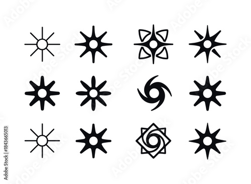 Quasar Logo Variations. Quasar. Icon set. Set Logo of quasar: ra