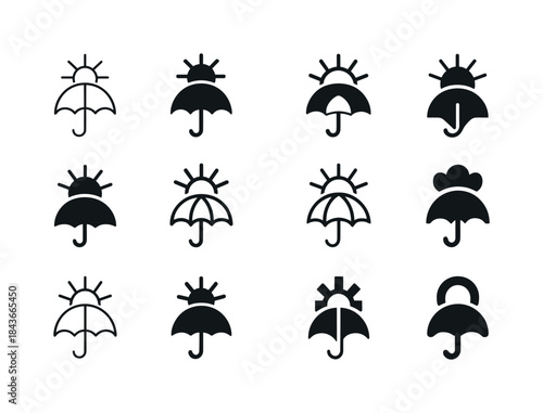 Weather Mood Logos. How Weather Affects Mood. Icon set. Set Logo