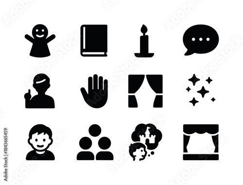 Storytelling Icon Collection. Storytelling. Solid icon set of St