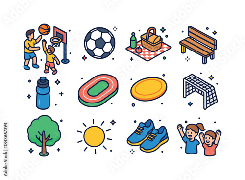 Weekend Fun Activities. Weekend Activities. Colorful isometric v