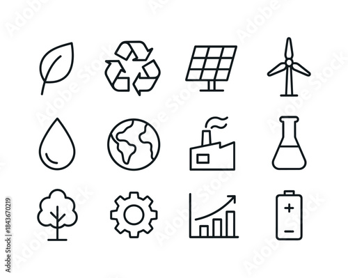 Sustainability Icon Set. Sustainability Science. Line icon set o