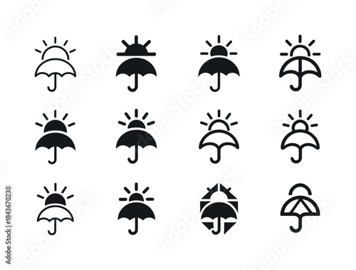 Weather Mood Logos. How Weather Affects Mood. Icon set. Set Logo