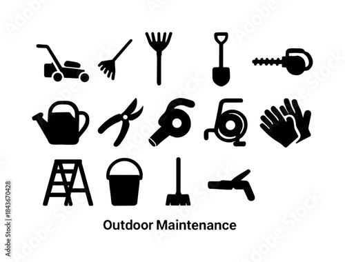 Outdoor Maintenance Icons. Outdoor Maintenance. Solid icon set o