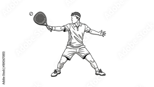 Dynamic Male Tennis Player in Action on the Court