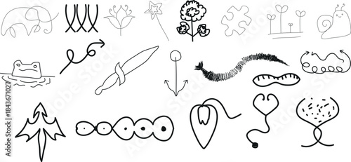 set of hand drawn arrows drawing