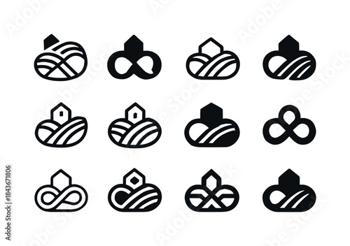 Zero Waste Icons. zero waste farming. Icon set. Set Logo of zero