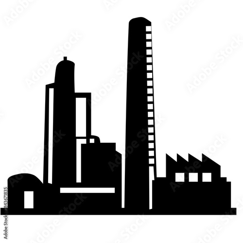 silhouette of a factory