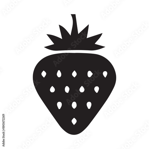 Strawberry vector illustration, fresh and juicy fruit icon
