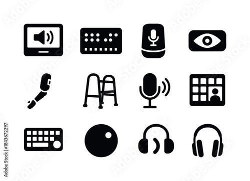 Assistive Technology Icons. Assistive Technology. Solid icon set