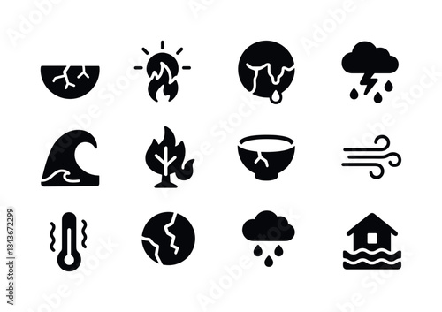 Earth Crisis Icons. Earth Crisis. Solid icon set of Earth Crisis