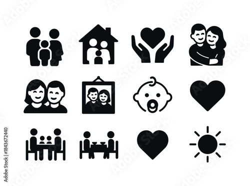 Family Bond Icons. Family Bond. Solid icon set of Family Bond: p