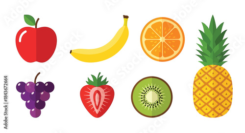 Colorful fruit collection