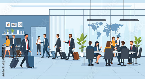 Business meeting and travel concept