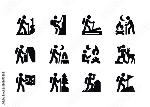 Terra Nova Icons. Terra Nova Adventures. Solid icon set of Terra