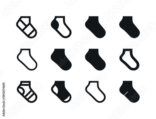 Socks Logo Icon Set. socks. Icon set. Set Logo of socks: ankle s